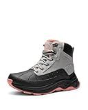 NORTIV 8 Women's Waterproof Hiking Boots Outdoor Trekking Camping Trail Hiking Boots,Size 8,Light Grey/Pink,SNHB2312W