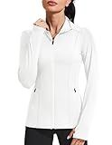 PINSPARK Women's Workout Jackets with Zipper Sport Gym Workout Jacket Lightweight Full Zip Running Athletic Jacket with Thumbholes