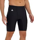 Eteoepo Swim Jammers for Men Athletic Training Endurance Swimsuit Durable Team Lap Swimming Racing Competition Swimwear(Black01,M)