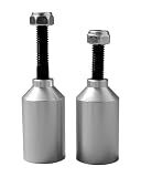 Envyscooters Aluminum Peg Set with Axle Hardware - Silver Pair - Lightweight & Durable Pro Scooter Pegs for Stunt Scooters