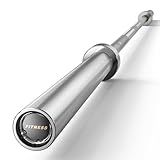 PAPABABE Barbell, 7ft Olympic Barbell 45lb Solid Chrome, 2-Inch Sleeves with Hybrid Needle Bearings & Bushings with Anti-Scratch,1000lbs Capacity Home Gym Bar for Stable Training (Silver)