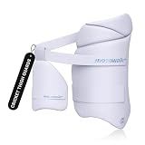 moonwalkr Cricket Thigh Guards 2.0 Lightweight Cricket Guard & Equipment Unisex Thigh Pads for Batter's Height (5'4"- 5'8") Safeguarding Both Your Outer and Inner Thighs White (Medium, Right Hand)