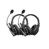 SYNCO Xtalk XMax2 Full-Duplex Wireless Intercom System with 2 Double-Ear Headsets (2.4 GHz) Random Master Device Design for Team Communication,Movie Shoot,Live Show Stage Performance (2PCS)