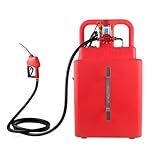 32 Gallon Fuel Transfer Caddy, 120L Portable Gas Caddy with 12 GPM 12V DC Electric Pump for Gasoline Diesel, PE Diesel Transfer Tank, Manual Fueling Nozzle, for Easy Fuel Transportation