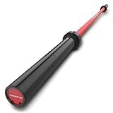 E.T.ENERGIC 7ft Olympic Barbell Bar 40lbs for Weightlifting, Powerlifting, Gym Home Exercises with Hard Chrome Sleeves for 2" Olympic Plates(700-lbs Capacity), Red and Black