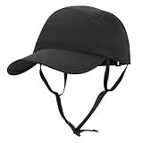Sports Hat for Men & Women Quick-Dry Cycling Cap with Adjustable Windproof Chin Strap Running Surf Baseball Sun Hat Black
