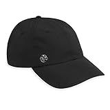 Gaiam Women's Running Hat - Classic Fitness Black Hats with Quick-Dry Sweatband, Trendy Hat with Ponytail Hole for Women, Moisture Wicking Girls Baseball Cap for Hiking & Summer Beach Vacation - Black