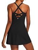 Ewedoos Womens Tennis Dress Built in Bras & Shorts Workout Athletic Dress