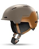Odoland Ski Snowboard Helmet for Adults & Youth, Snow Helmet for Men & Women, Slide Adjust Ventilation, Safety Certified, Goggles Compatible Protection for Skiing, Coffee Brown, L