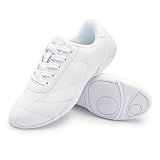Stelle Cheer Shoes Women Leather Cheerleading Dance Sneakers（White,7MW）
