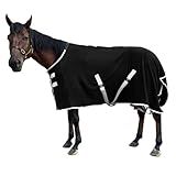 Kabahorze Polar Fleece Horse Blanket, Soft Horse Cooler,Multi-Function Horse Sheet (Black, US 72IN(EU 135CM))