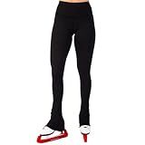 CRS Cross Ice Skating Leggings. Black Over Skate Legging. High-Rise, Practice Pants for Figure Skater Girls and Women. (US, Alpha, Large, Regular, Regular, Leggings, Black)