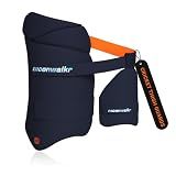 moonwalkr Cricket Thigh Guards 2.0 Lightweight Cricket Guard & Equipment Unisex Thigh Pads for Batter's Height (5'9"-6'2") Safeguarding Both Your Outer and Inner Thighs Blue (Large, Left Hand)