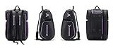 Kryoxis Pro Tournament Pickleball Bag, Premium Backpack with Purple Accents, Black Carbon Fiber Pattern Design, Multiple Compartments for Sports Equipment