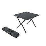 CAMPINGMOON Folding Aluminum Roll-Up Table L 31.1'' x W 31.5'' x H 24'' – Portable Compact Camping & Picnic Table BKT-80