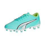 PUMA Mens Ultra Play Firm, Artificial Ground Soccer Cleats, Electric Peppermint-PUMA Mens White-Fast Yellow, 11