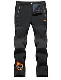 TACVASEN Ski Pants Men Water Resistant Snowboard Pants Men Windproof Fleece Lined Insulated Snow Warm Winter Hiking Work Black 34