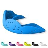 SISU Aero Medium Mouthguard, Electric Blue - 1.6mm Thin - Custom-Molded Fit - Slim Design - Remoldable Up to 20 Times - for Team Sports - Non Toxic