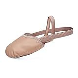 Stelle Leather Half Soles Dance Shoes Womens Lyrical Pirouette Turners Dance Shoes for Turning (Girls/Boys/Men/Adult) (Tan, 6/7)