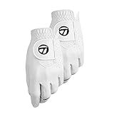 TaylorMade Golf STRATUS TECH GLOVE 2-PACK (WHITE, LEFT HAND, LARGE), WHITE(LARGE, WORN ON LEFT HAND)