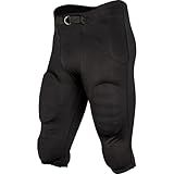 Champro Safety Integrated Football Practice Pant with Built-in Pads, Black, Medium