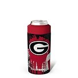Frost Buddy Universal Can Cooler - Fits All - Stainless Steel Can Cooler for 12 oz & 16 oz Regular or Slim Cans & Bottles - Stainless Steel (Georgia Bulldogs | Drip)