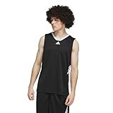 adidas Men's Basketball Legends 3-Stripes Tank Top, Black/White