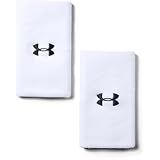 Under Armour Unisex-Adult 6-inch Performance Wristband 2-Pack , White (100)/Black , One Size Fits All