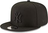 New Era MLB 9FIFTY Black Black Primary Logo Team Adjustable Snapback Hat Cap One Size Fits All - New York Yankees Black