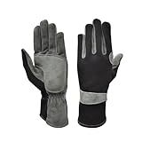 SBL SOUTH BEACH LEATHER Nomex & Leather Car Racing Gloves, Fire Retardant, Driving, Flying, Pilot, Race Car Drivers, Flame Resistant Motorsport Gloves (Small)