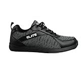 ELITE Men's Pinnacle Bowling Shoes - Lightweight, Universal Sliding Soles, Comfortable, and Performance-Enhancing (Black/Grey, US Footwear Size System, Adult, Men, Numeric, Wide, 11)