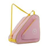 HEXIFUL Skate Bag for Ice, Inline, Roller & Quad Skates - Kids & Adults (Pink/Yellow)