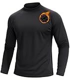TACVASEN Men's Thermal Fleece Shirt Turtle Neck Lined Base Layer Long Sleeve Athletic Warm Undershirt Cold Winter Running Tops Black M