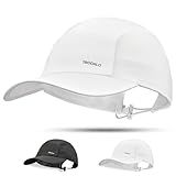 Trodalo Lightweight Baseball Cap for Women Men, Quick Drying Running Hats UPF50+ Tennis Hats Foldable Sport Cap for Outdoor White