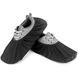 Bowling Shoe Covers for Men Women, Waterproof Reusable Bowling Shoe Covers, Non-Slip Shoes Protector Cover Essential Accessories Gifts for Sport Floor Protection,Size L for Men's 9-12, Black
