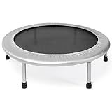 Stamina Folding Trampoline with Smart Workout App, Silver - Portable Fitness Rebounder for Home Gym, Cardio & Strength Training, Jumping Exercise Equipment