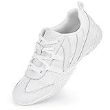 CADIDL Cheer Shoes Women Cheerleading Dance Shoes Tennis Athletic Flats Walking Sneakers for Girls White 7.5 (M) US