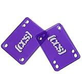 [CCS] Skateboard Riser Pads | 1/8" & 1/4" | Soft Rubber | 6 Hole Mounting Pattern | Set of 2 (Clear Purple, 1/8")