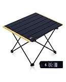 iClimb Ultralight Compact Camping Folding Table with Carry Bag (Black - S)