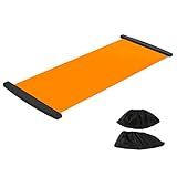 Mrisata Slide Board with Shoe Cover Slimming Exercise Slide Mat for Leg Pot Training Fitness Athletic Training, for Low Impact Balance Training (200*50cm)