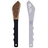 Boar Hair Rock Climbing Brush with Ergonomic Handle, Bouldering Boulder Brush as Durable Cleaning Tool for Climbing Chalk and Climbing Holds on Climbing Wall Indoor or Outdoor (Black&Grey)