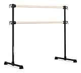 VITA Barre Portable Freestanding Double Ballet Barre, Professional, 5 Ft Bars, Black, Wood | Adjustable Height, Made in USA, Home or Gym Exercise Equipment for Kids & Adults | Dance, Fitness, Pilates