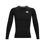 Under Armour Men's Armour HeatGear Compression Long-Sleeve T-Shirt , Black (001)/White, Large