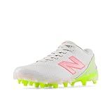 New Balance Women's FreezeLX V5 Low Lacrosse Shoe, White/Hi-Lite/Ultra Pink, 11