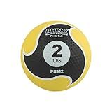 Champion Sports Rhino Elite Medicine Ball-Durable Rubber Weighted Ball & Textured Grip for Core Strength-Cardio & Cross-Training Workouts-Home or Gym Fitness-Yellow (2lbs)