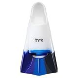 TYR Stryker Silicone Swim Fin for Racing and Training, XX-Large, Blue/Navy/Clear