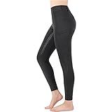 Women Equestrian Breeches Riding Tights Pockets,Women Training Breeches Pants with Silicone (Black,L)