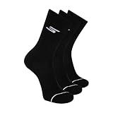 Skechers Men's 3-Pack Pickleball Crew Socks, Black, 10-13