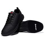 Men's Bowling Shoes Universal Sliding Sole(Men 10,Pitch Black)