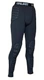 Unlimit Soccer Goalie Pants - Padded Goalkeeper Pants with Knee, Hip & Shin Pads (Large, Black)